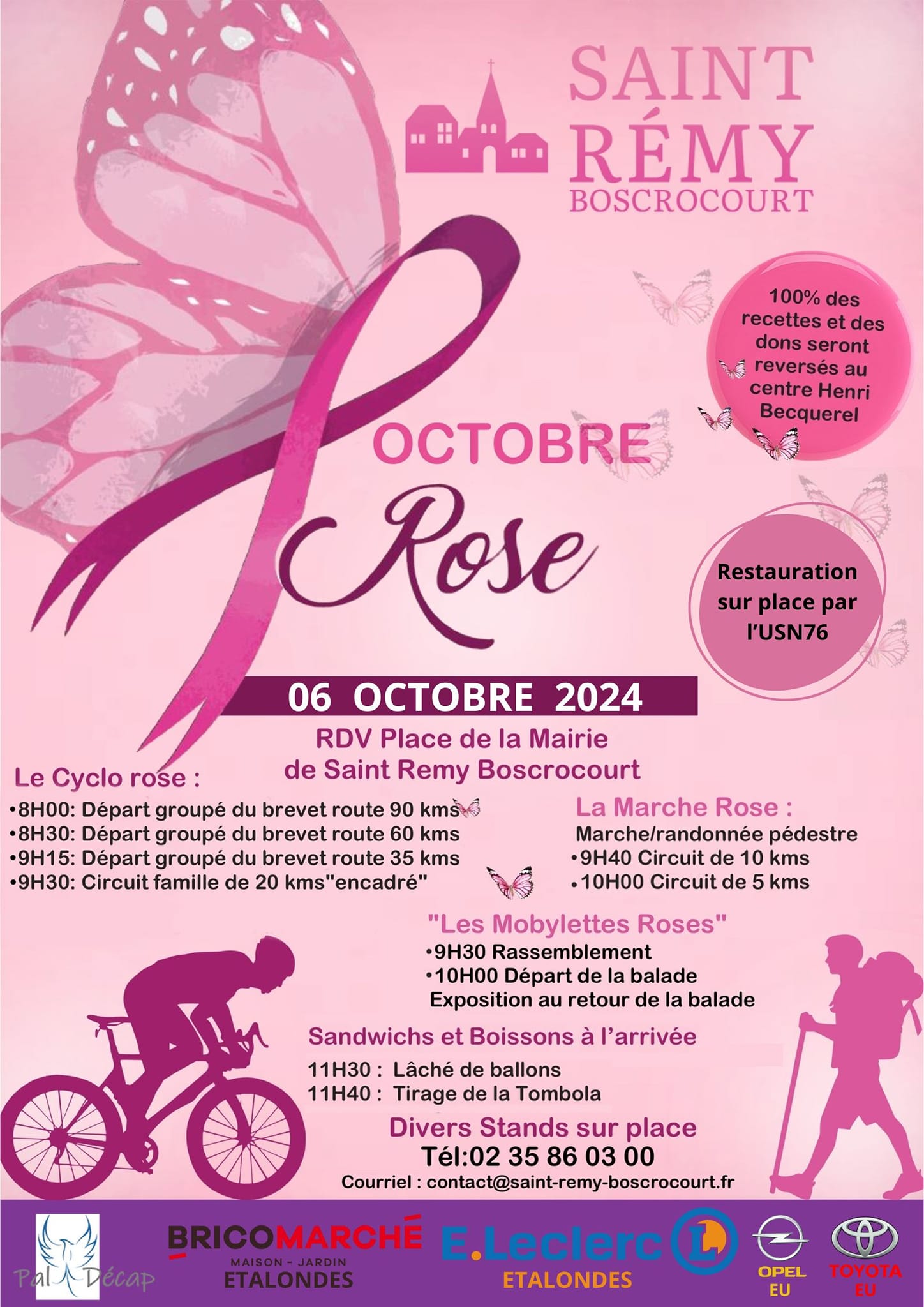 Octobre rose - Cyclo rose - Mobylettes roses et marche rose