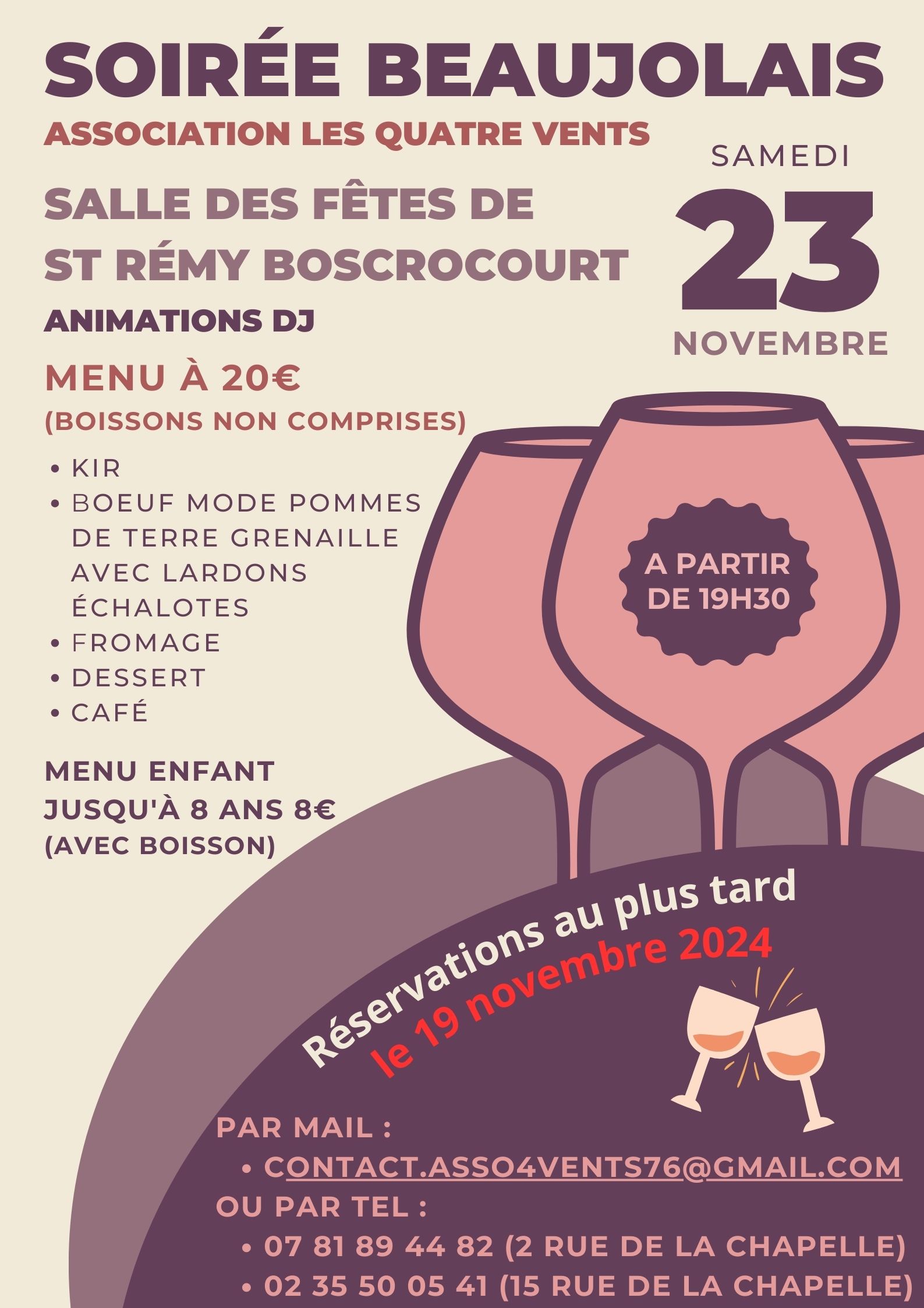 Soirée Beaujolais Le 23 nov 2024