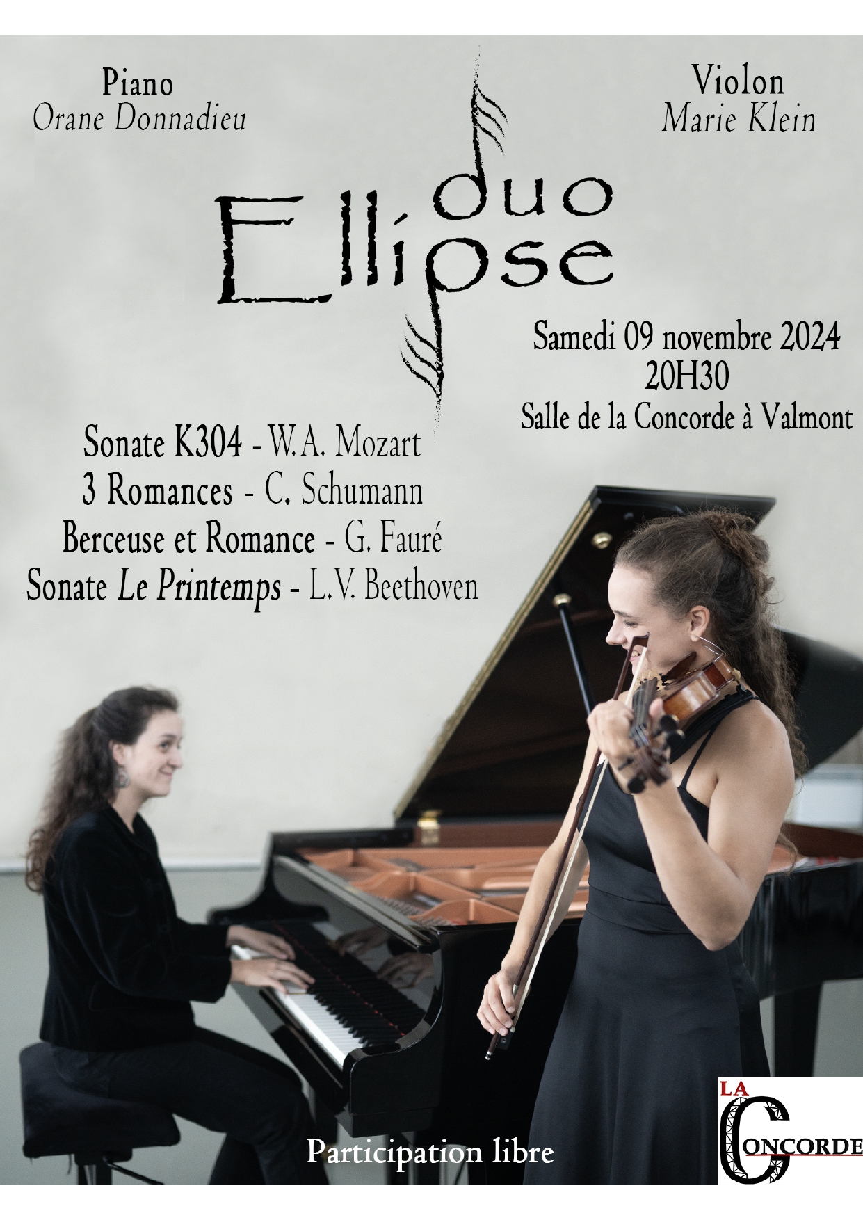 CONCERT - Piano & violon Le 9 nov 2024