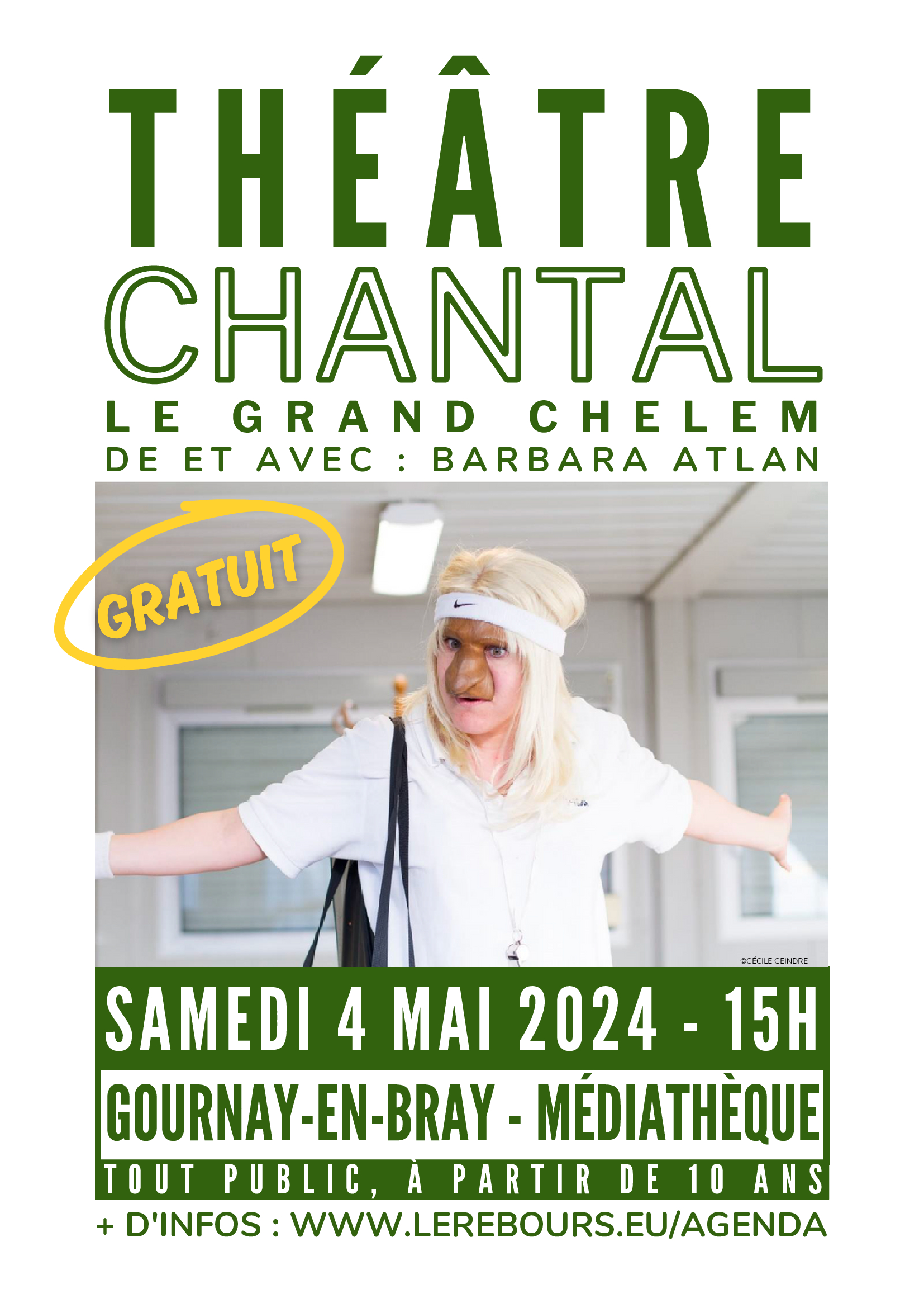 Spectacle "Chantal, le grand chelem" Le 4 mai 2024