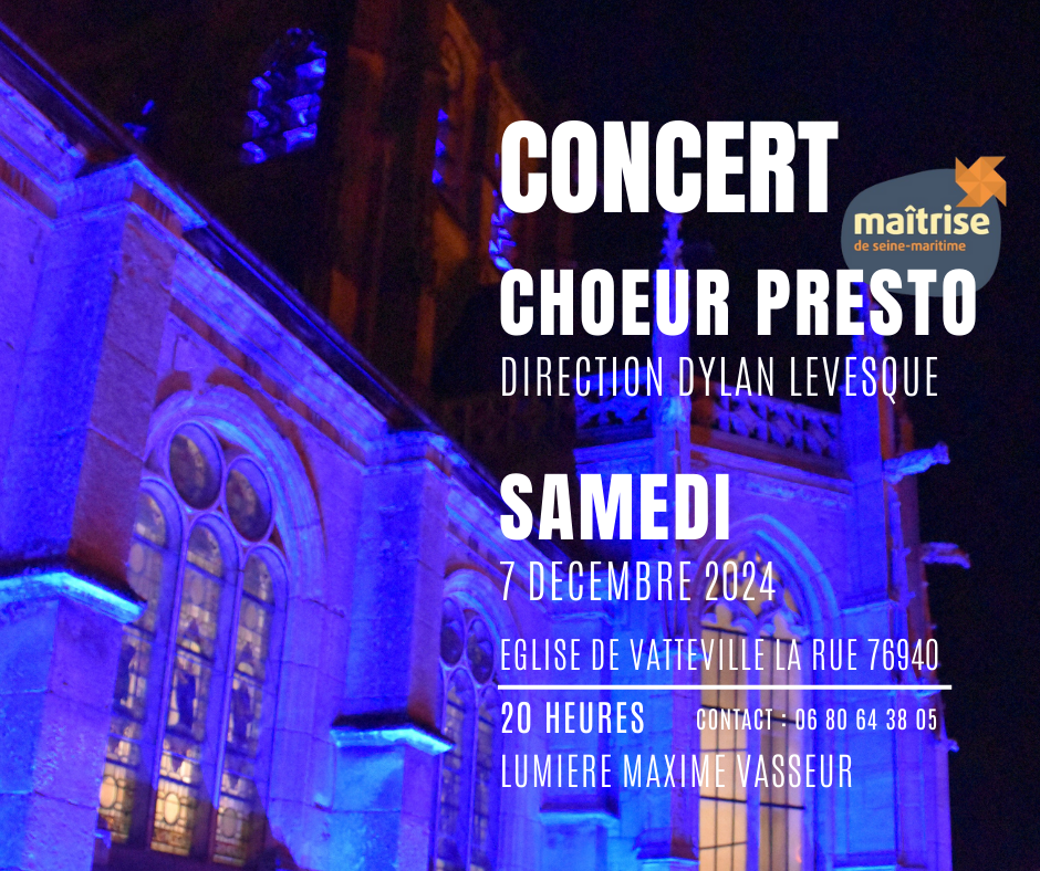 Concert chœur Presto à Vatteville-la-Rue Le 7 déc 2024