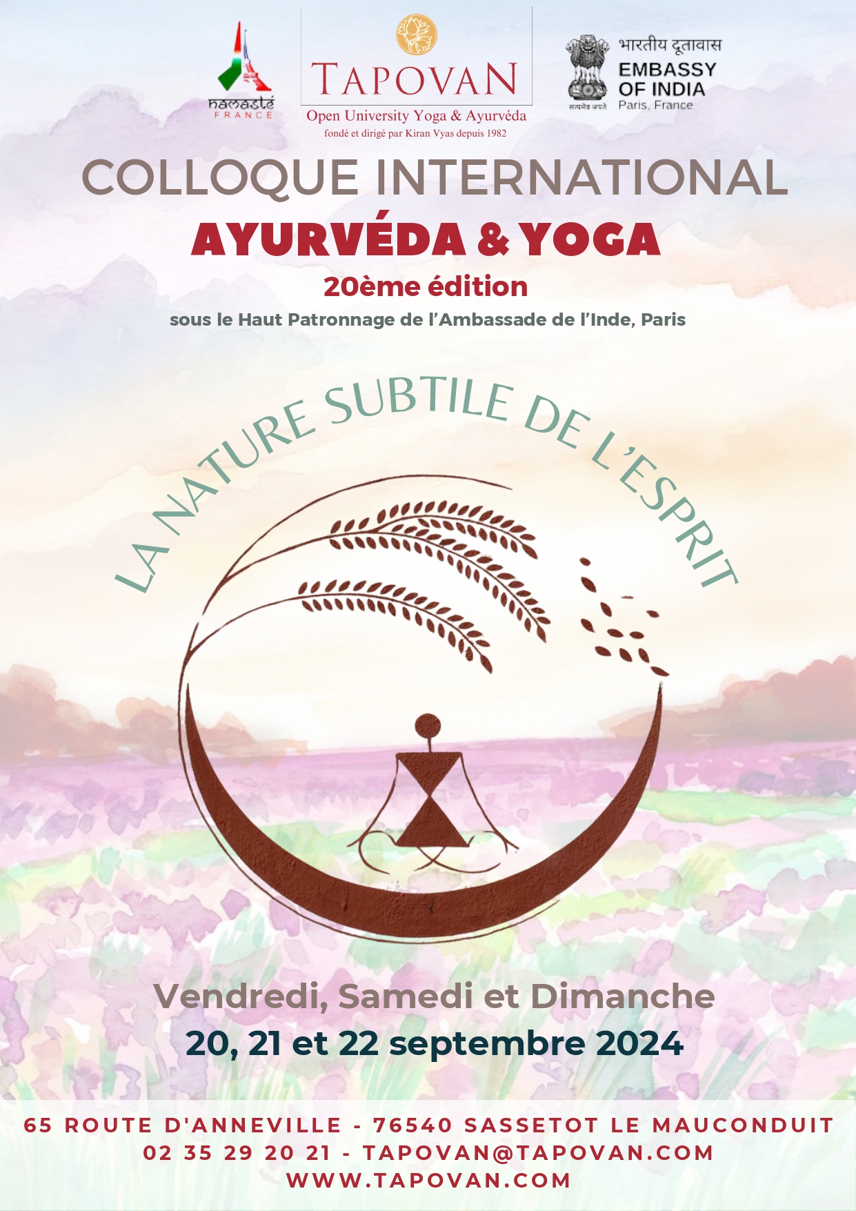 20ème édition du Colloque International de Yoga... Du 20 au 22 sept 2024