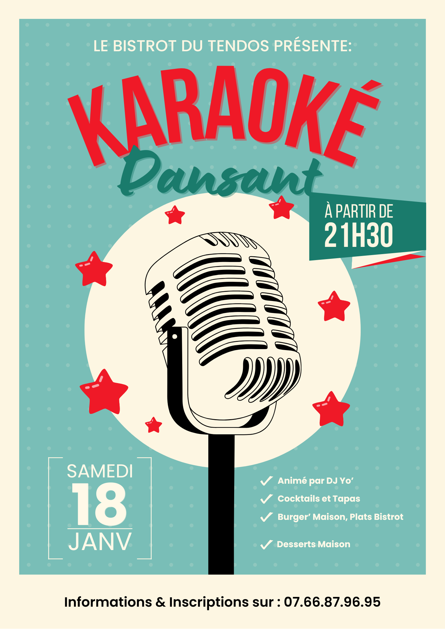 Soirée Karaoké Du 18 au 31 janv 2025