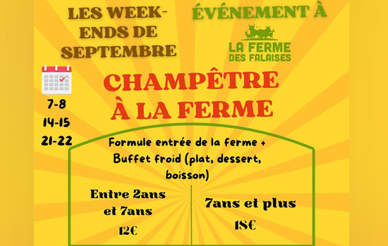 Journée champêtre à la ferme Du 14 au 22 sept 2024