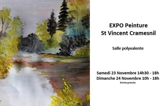 Exposition : Atelier de peinture de Saint-Vincent-Cramesnil Du 23 au 24 nov 2024