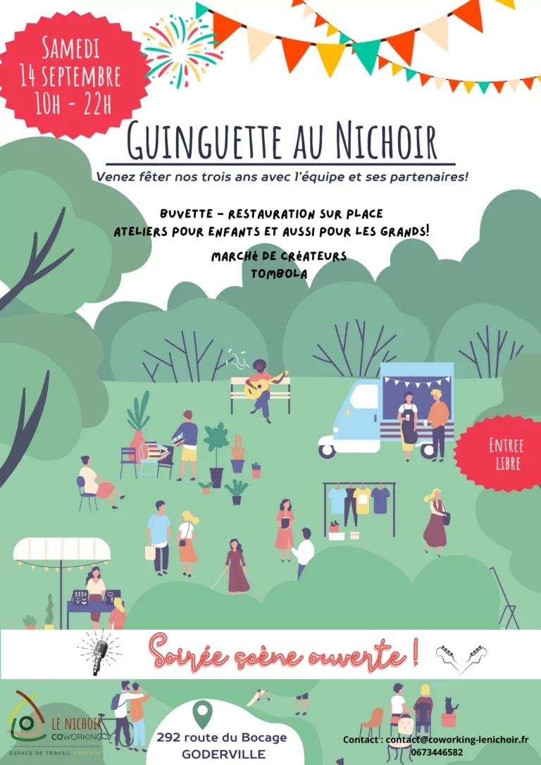 Guinguette au Nichoir, 3 ans ça se fête Le 14 sept 2024