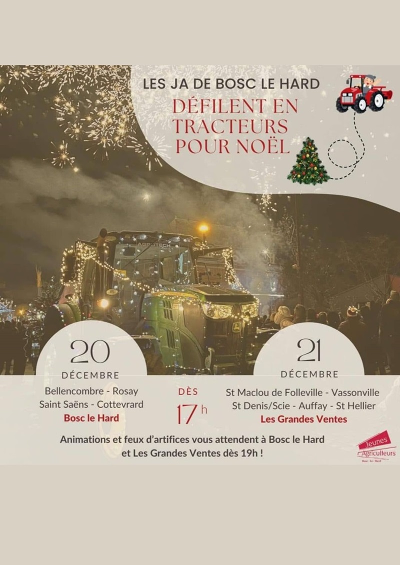 Défilé de Noël de tracteurs illuminés Le 20 déc 2024