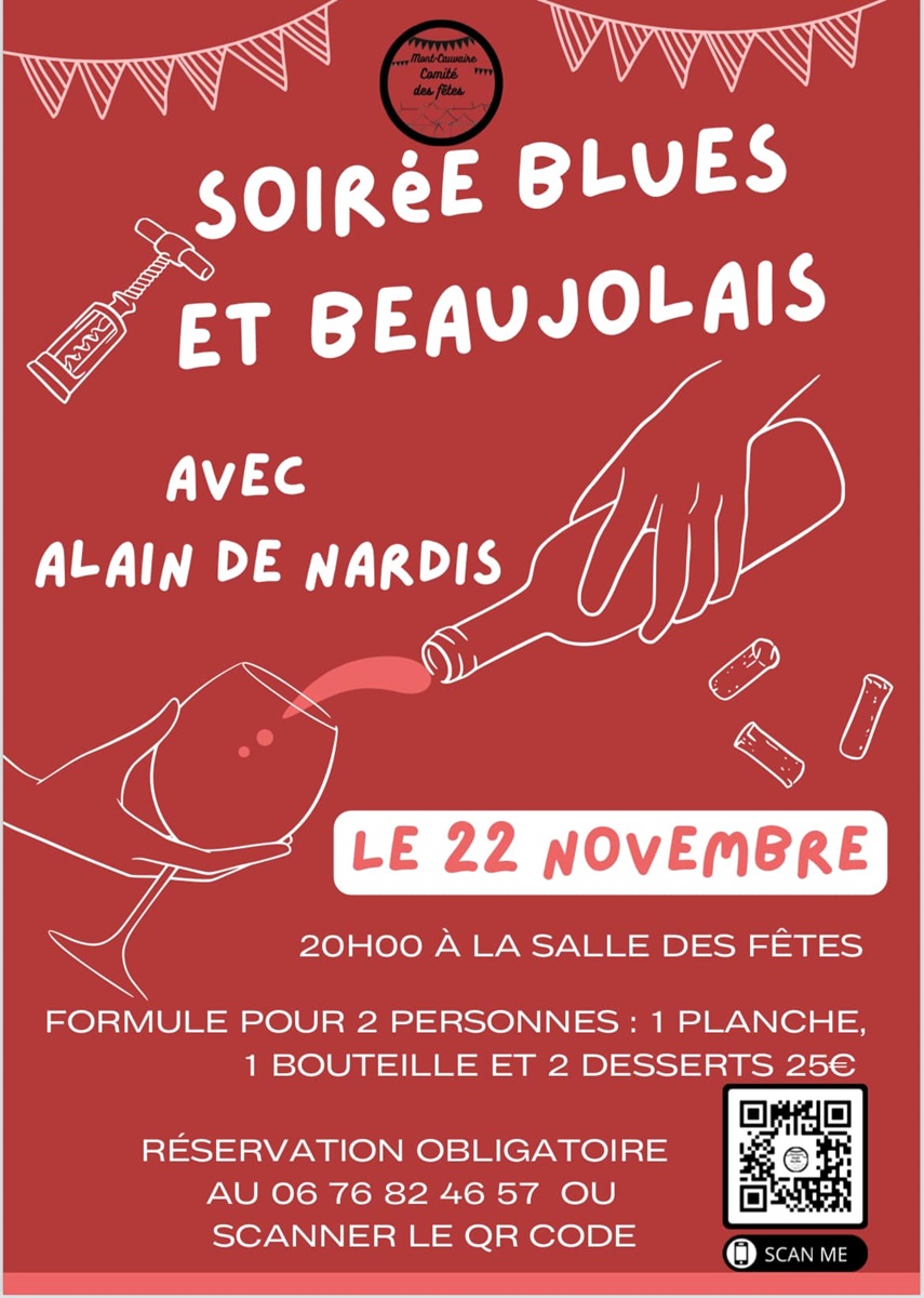 Soirée Blues et Beaujolais Le 22 nov 2024