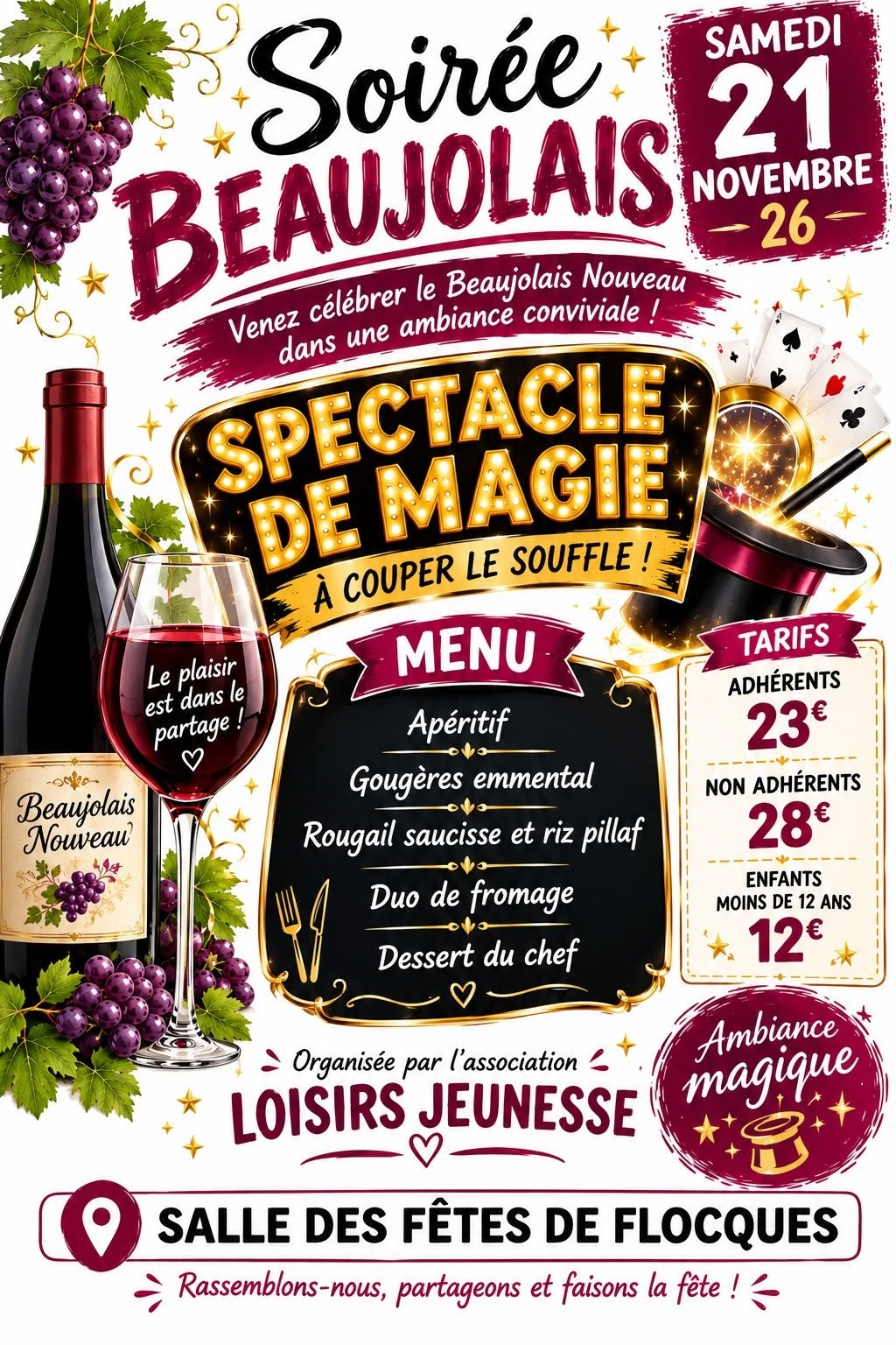 Soirée Beaujolais - Spectacle de magie