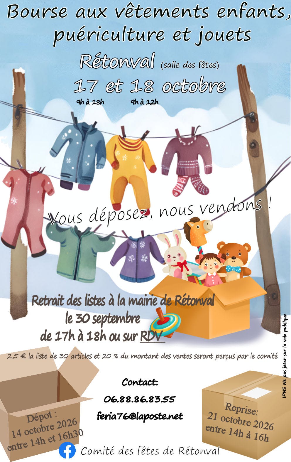17 18 octobre - bourse vêtements - ©Comité des fêtes-2026 17 18 octobre - bourse vêtements