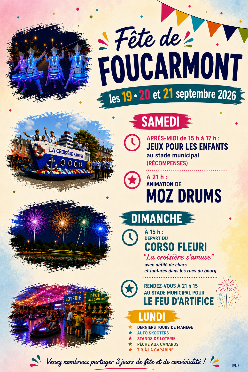 AFFICHE FETE FOND COULEUR - ©Foucarmont-2026 AFFICHE FETE FOND COULEUR