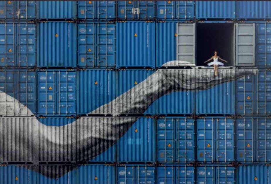 JR Ballerina in Containers, on the Verge, Le Havre, France, 2021
