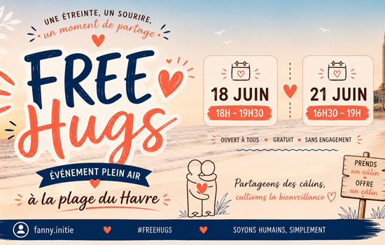 Free Hugs à la plage du Havre