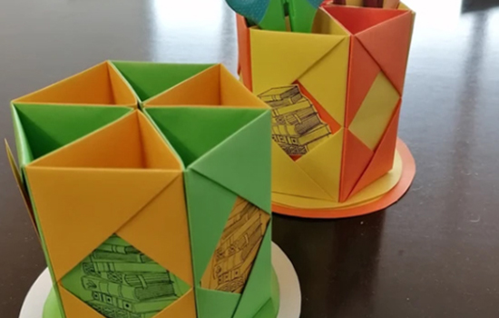 Origami - Pot à crayons