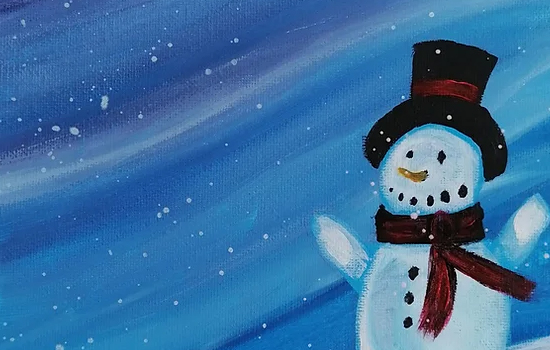 Bonhomme de neige - peinture