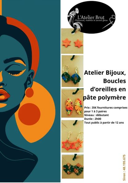 Atelier boucles d'oreilles en pâte polymère