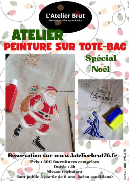 Atelier peinture sur tote-bag