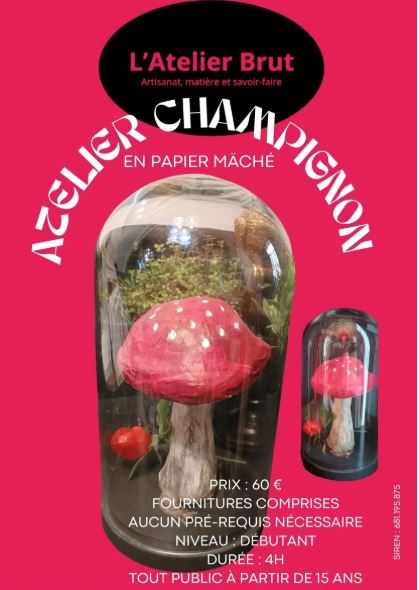 Atelier champignons en papier maché