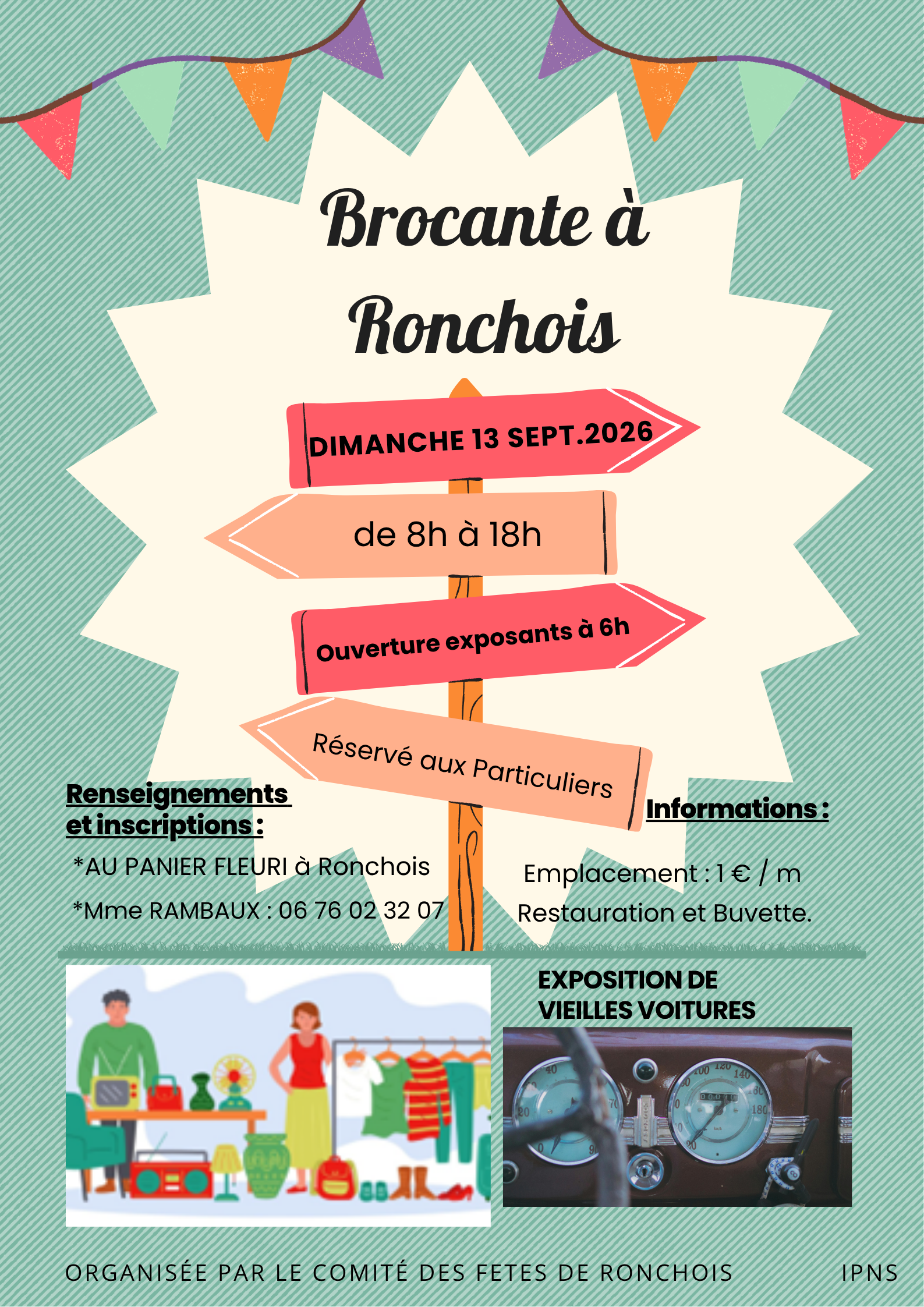 Affiche brocante Le ronchois - ©Ronchois-2026 Affiche brocante Le ronchois