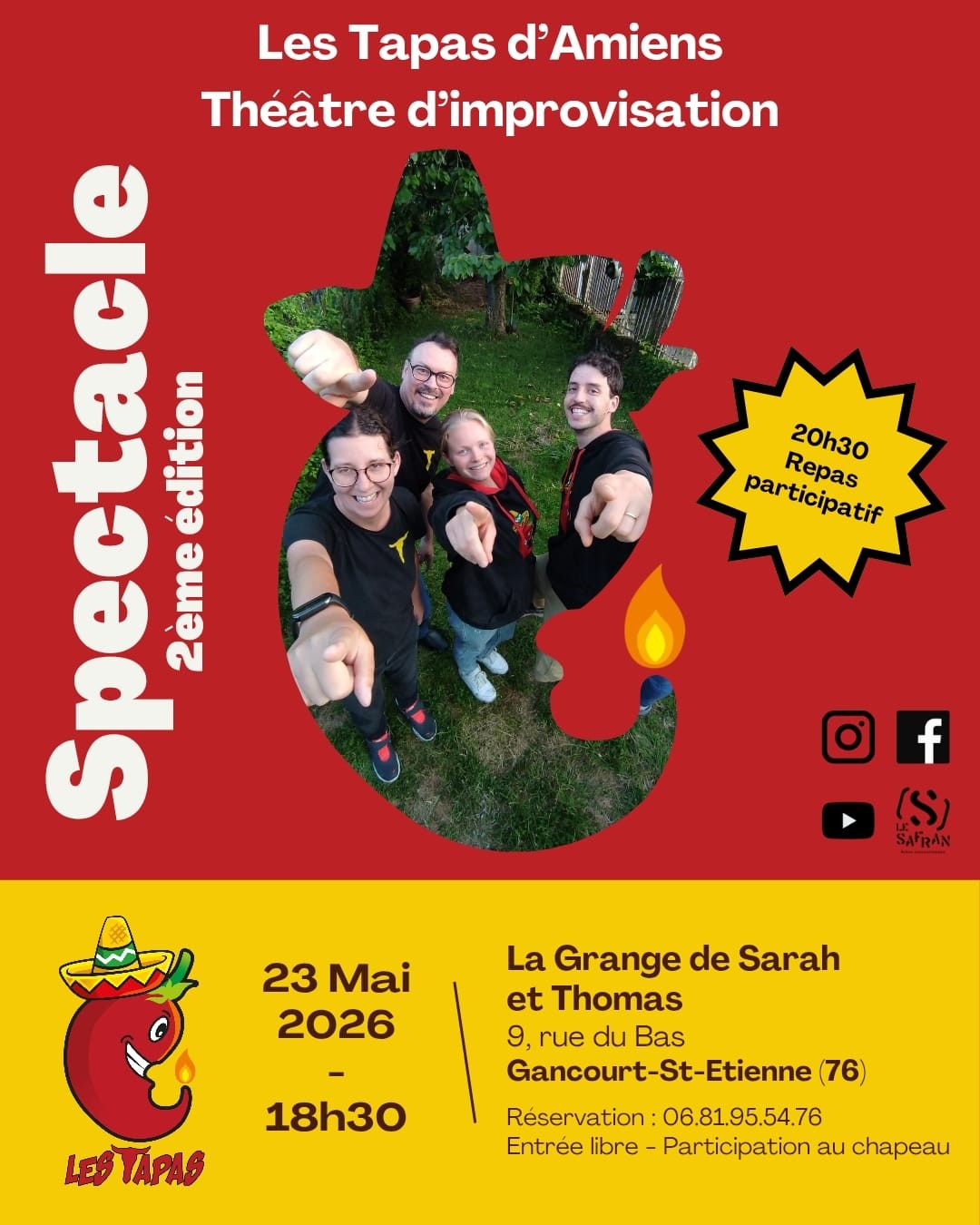 Spectacle du Théâtre d'improvisation Les Tapas d'Amiens