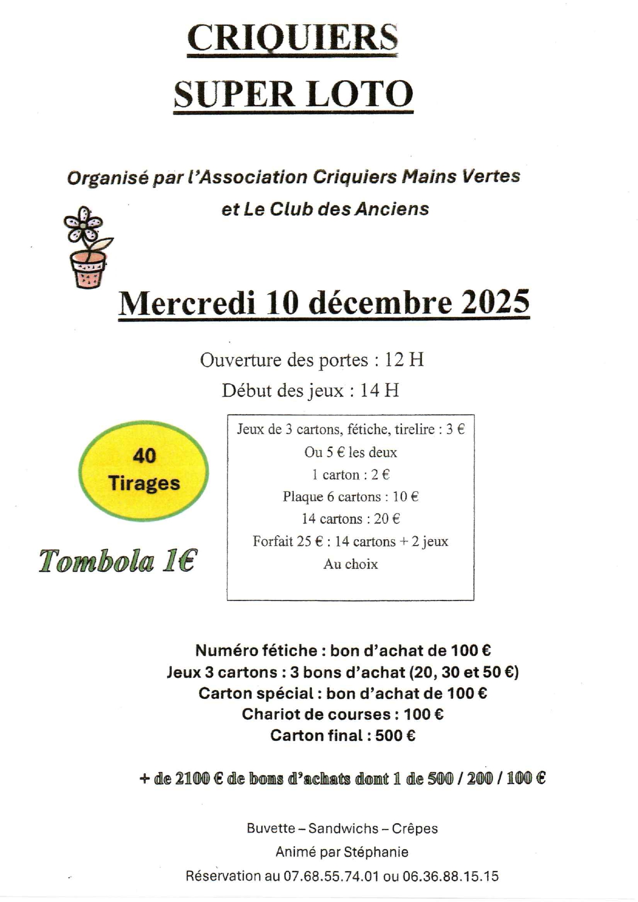 loto - 10 décembre - criquiers - ©loto Stéphanie loto - 10 décembre - criquiers