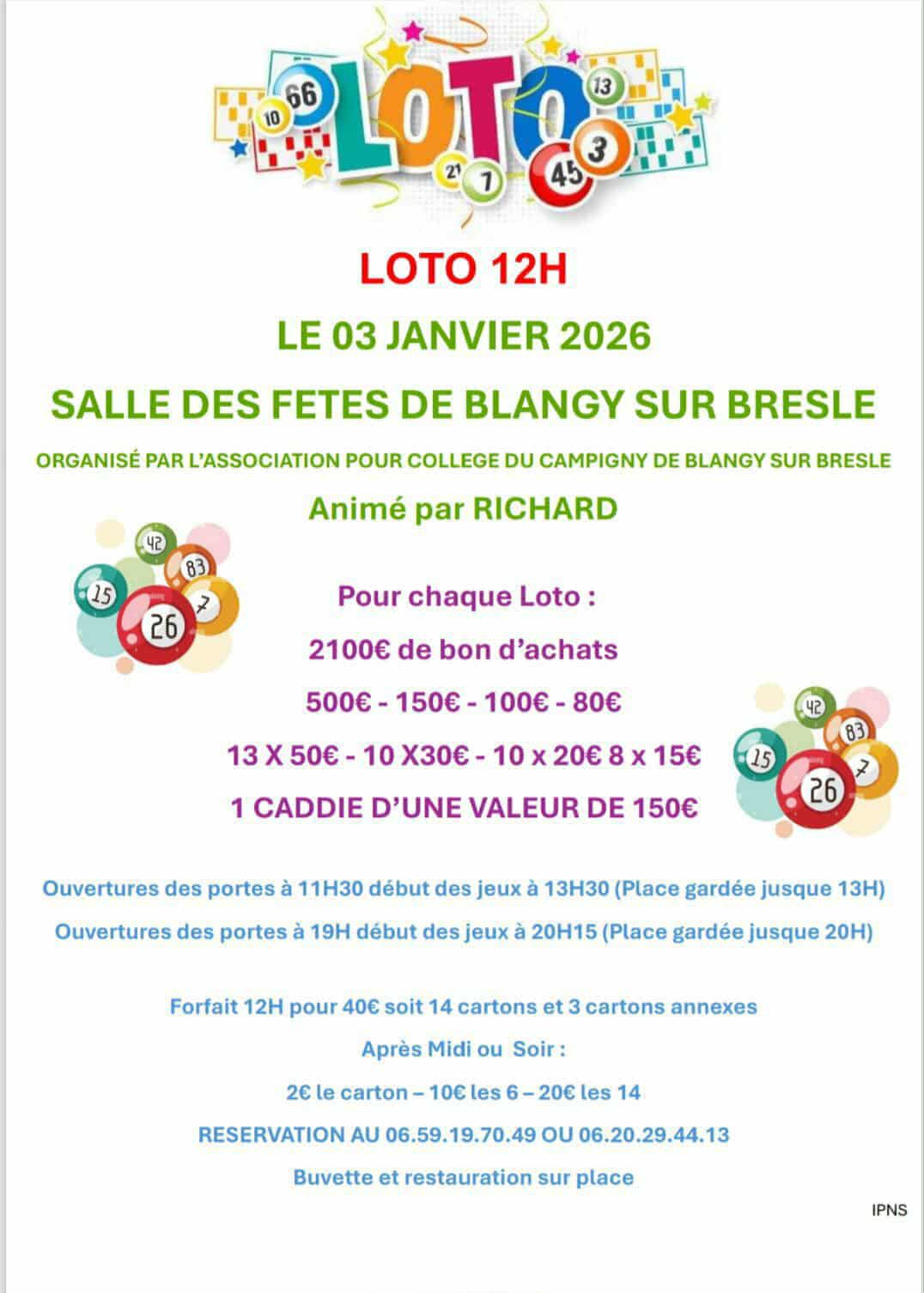 loto - 3 janvier - ©collège loto - 3 janvier