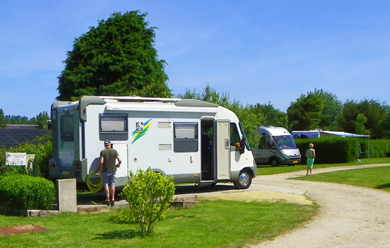 Parking and service area of the Camping l’Aiguille Creuse
